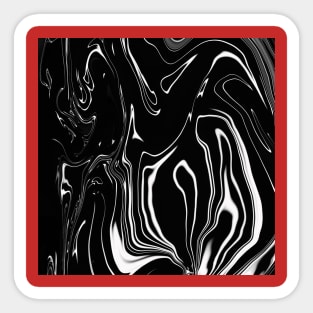 BLACK AND WHITE MARBLE ABSTRACT DESIGN Sticker